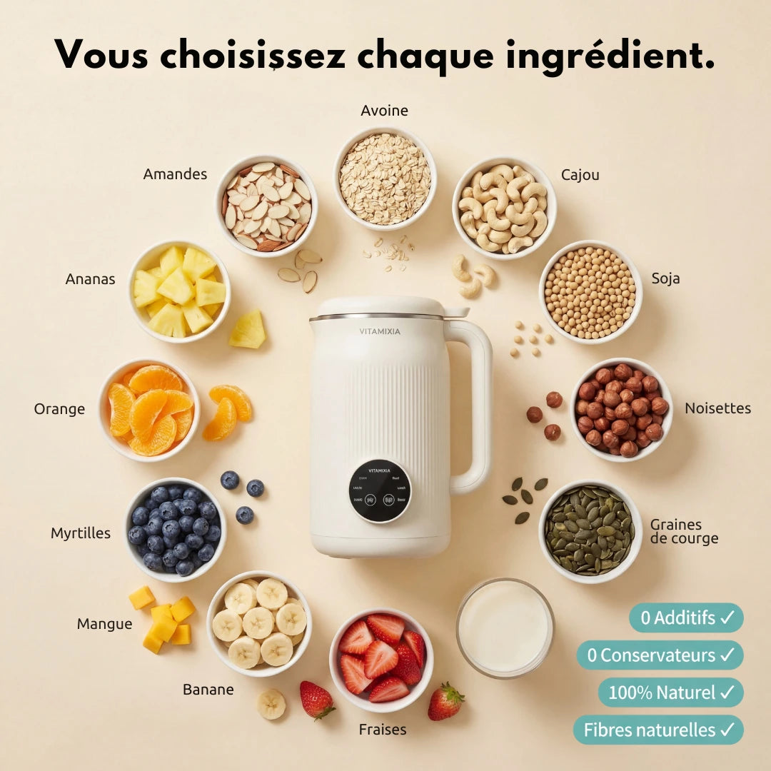 VitaMixia -- 8-in-1 Multifunction, Make Plant-Based Milk, Juices & Much More