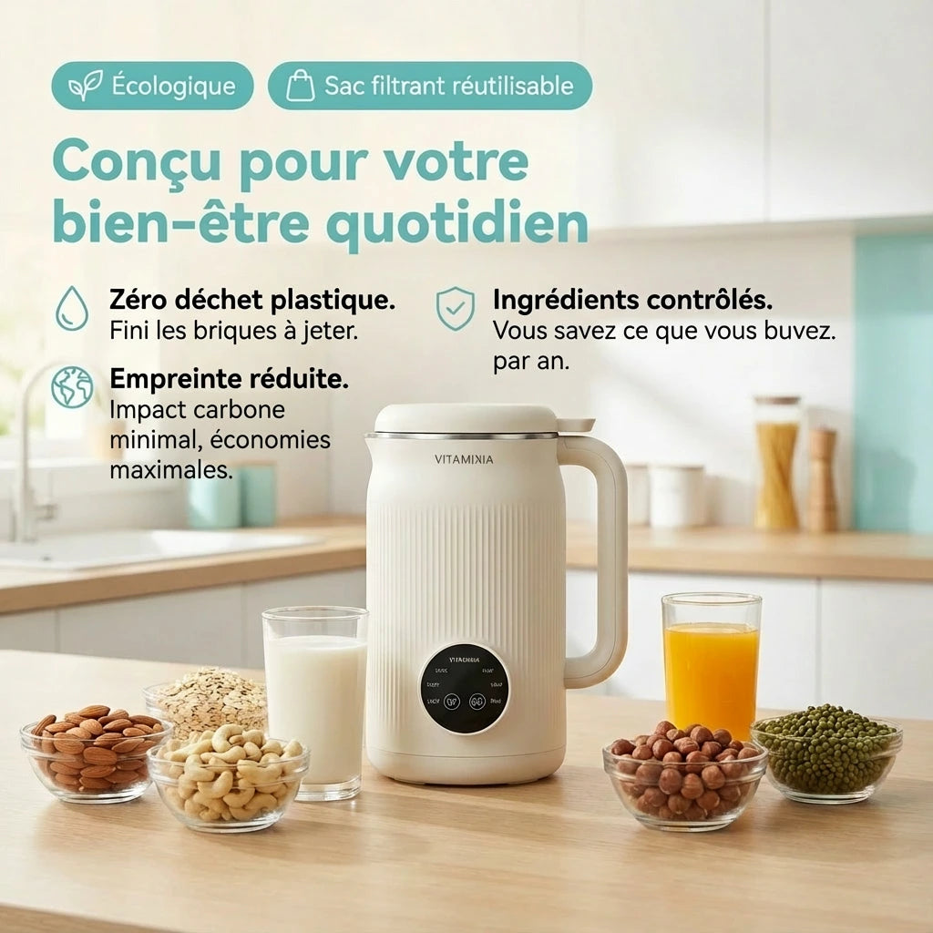 VitaMixia : Multifonctions 8-en-1 , Préparer Du Lait Végétal , Des Jus & Bien Plus