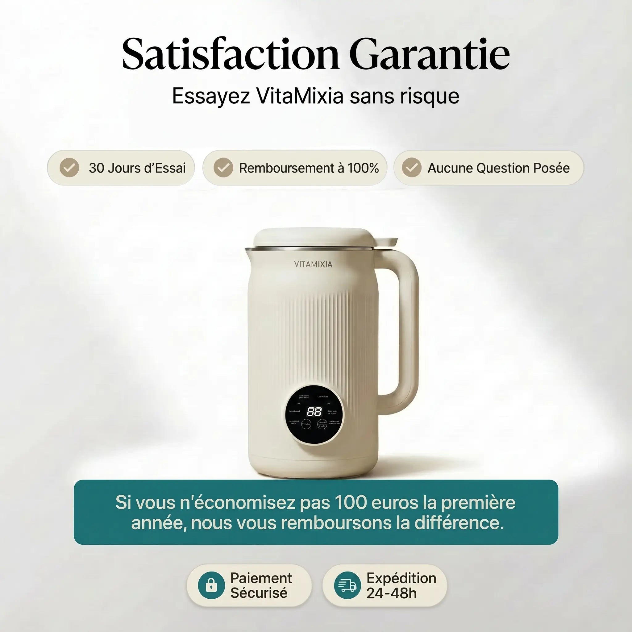 VitaMixia : Multifonctions 8-en-1 , Préparer Du Lait Végétal , Des Jus & Bien Plus
