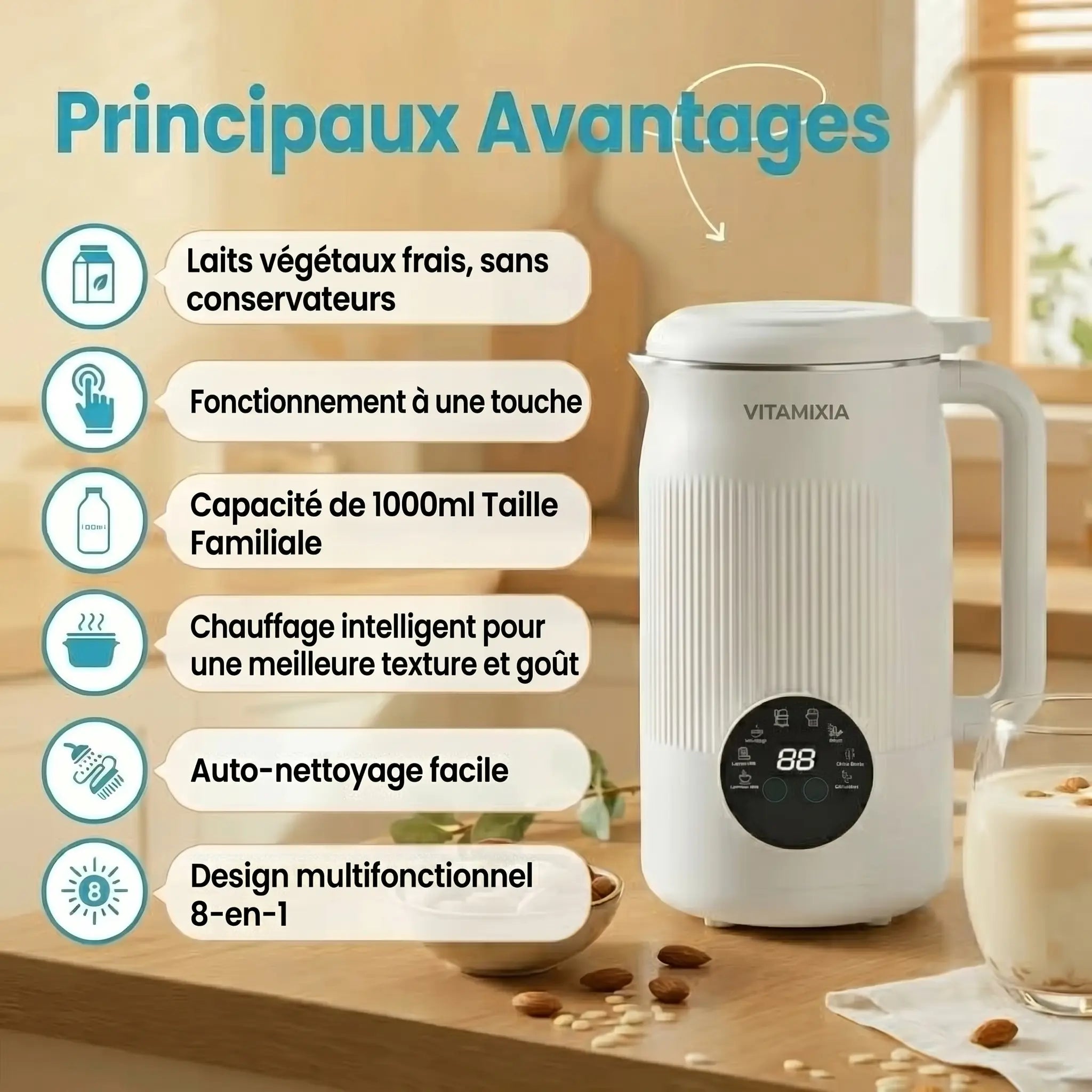 VitaMixia -- 8-in-1 Multifunction (Prepare Plant-Based Milk, Juices & Much More)