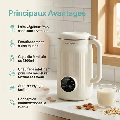 VitaMixia : Multifonctions 8-en-1 , Préparer Du Lait Végétal , Des Jus & Bien Plus