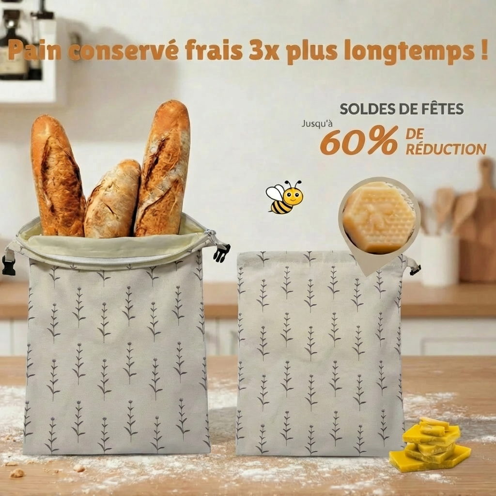 Premium 100% cotton and beeswax bread bags