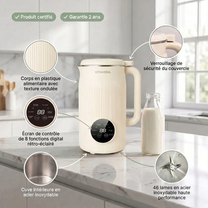 VitaMixia - Multifonction 8-en-1 Pour Préparer Du Lait Végétal , Des Jus & Bien Plus