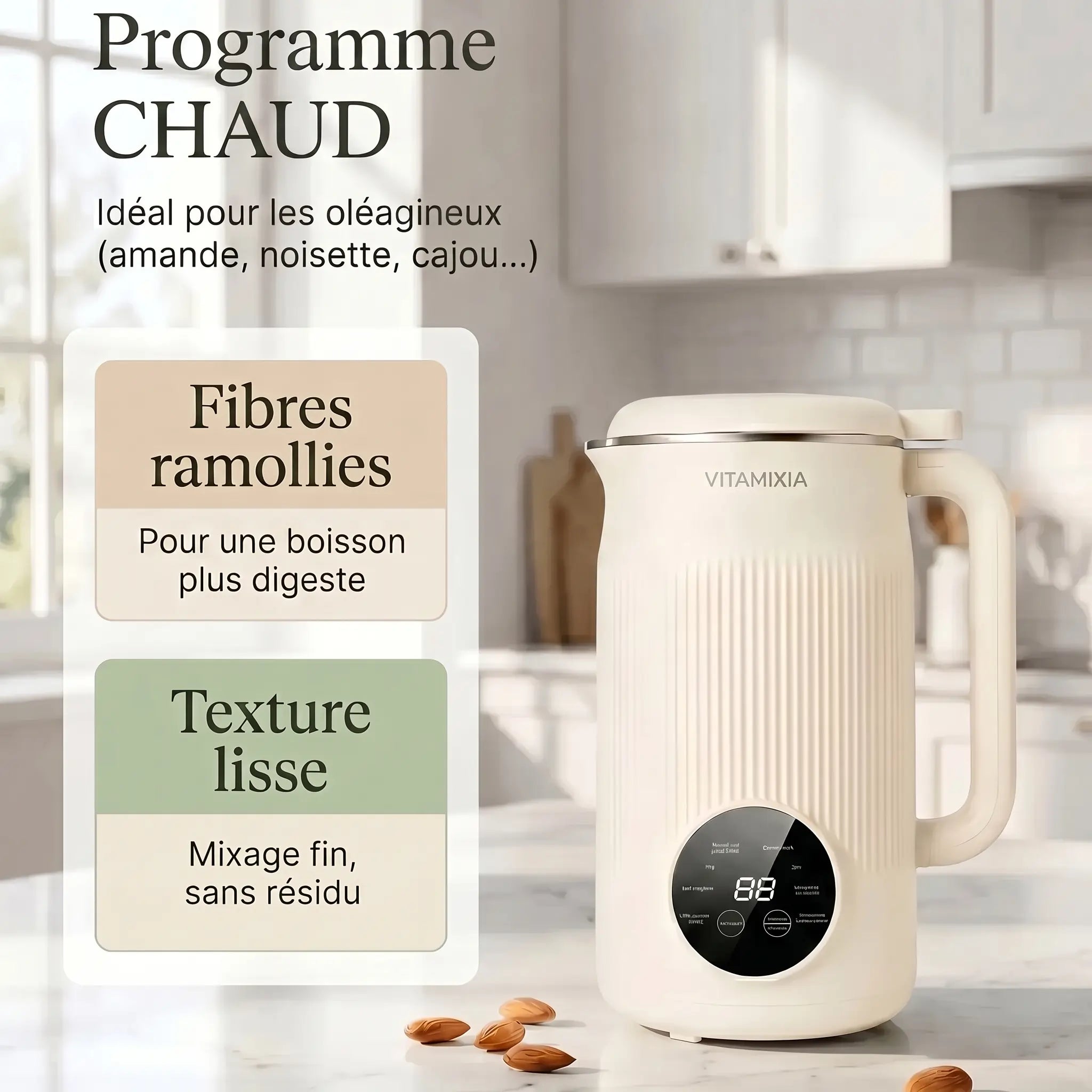 VitaMixia - Multifonction 8-en-1 Pour Préparer Du Lait Végétal , Des Jus & Bien Plus