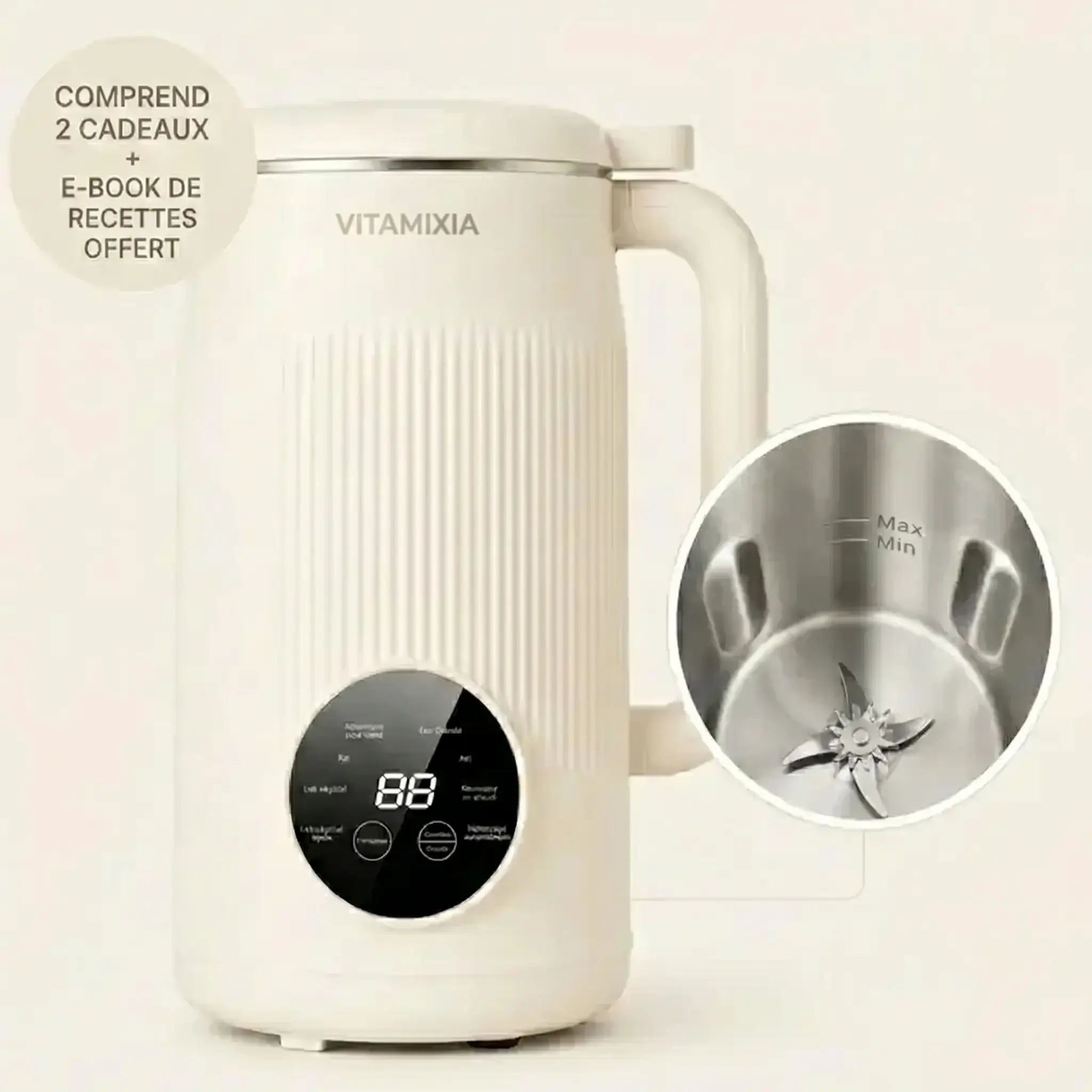 VitaMixia - Multifonction 8-en-1 Pour Préparer Du Lait Végétal , Des Jus & Bien Plus